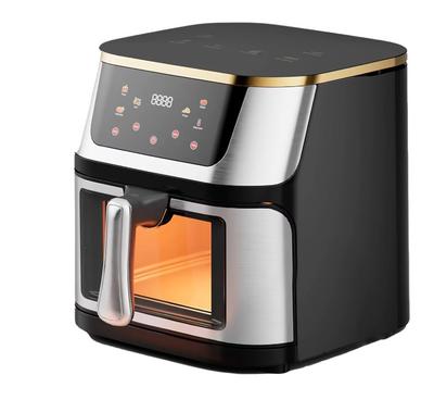 Friteuza cu aer cald Airfryer fara ulei ecran digital tactil functii de gatire presetate sertar cu geam transparent