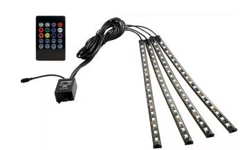 Lumini ambientale auto Q CD59 Kit interior LED RGB cu telecomanda Model 12 Led