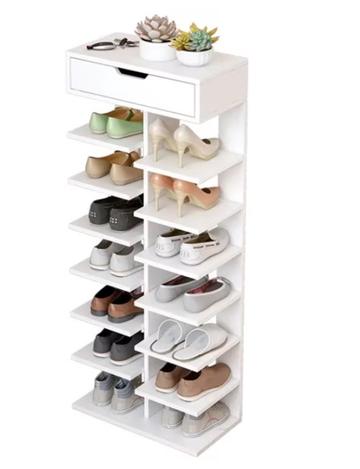 Pantofar lemn dublu cu 7 etaje elegant si versatil 100 x 40 x 22cm