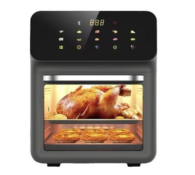 Friteuza premium cu aer cald 10L panou touch multifunctionala Negru/Gri