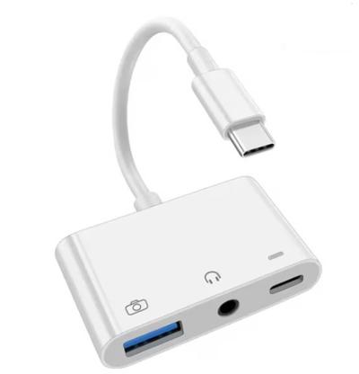 Adaptor OTG 3 in 1 USB C la USB Port de Incarcare PD Jack Audio 3.5MM Q US9
