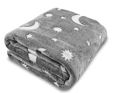 Patura pufoasa cu stelute fosforescente 150x170cm GRI