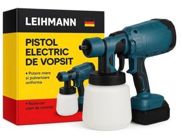 Aparat profesional de vopsit si Zugravit LEIHMANN electric cu Rezervor de vopsea 2 Acumulatori 48V