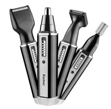 Set trimmer electric 4 in 1 Kemei KM 6630 negru cu 4 capete
