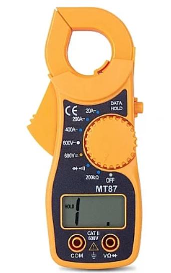 Clampmetru mic galben multifunctional MT87 AC/DC