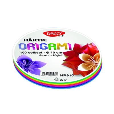 Hârtie pentru origami rotundă DACO 10 cm, 100/set - HR910 - ***