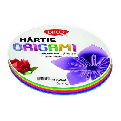 Hârtie pentru origami rotundă DACO 20 cm, 100/set - HR920 - ***