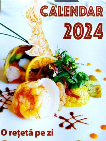 Mini calendar de perete cu O rețetă pe zi 2024, format 12,5x9,5 cm, 365 file