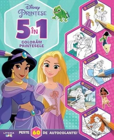 Disney. Prințese. 5 în 1. Colorăm prințesele - Paperback brosat - Disney - Litera mică