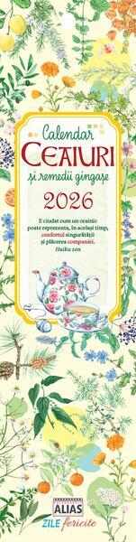 Calendar Ceaiuri și remedii gingașe 2026, format 7x29,5, 28 file