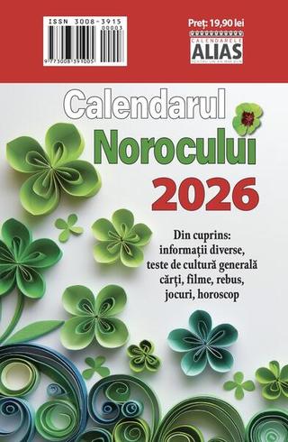 Carte calendar. Calendarul norocului 2026, format 9,5x12,5 cm, 365 file