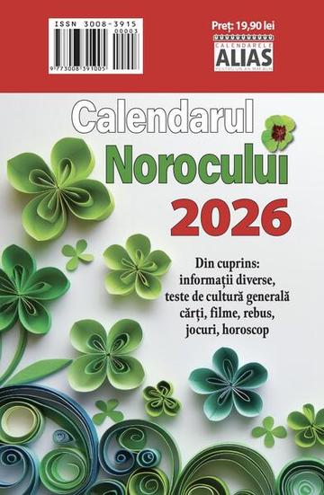Carte calendar. Calendarul norocului 2026, format 9,5x12,5 cm, 365 file