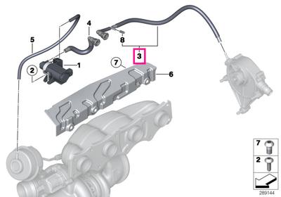 Furtun vacuum presiune negativa - BMW Seria 1 F20 F21, Seria 2 F22, Seria 3 F30 F31 F34 F35, Seria 4 F32 F33 F36, Seria 5 F07 F10 F11 F18, X1 E84, X3