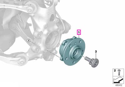 Butuc roata cu rulment integrat - BMW Seria 1 F40 F52, Seria 2 F44 F45 F46, i3 I01, i8 I12 I15, X1 F48 F49, X2 F39 - Mini Cabrio F57 F67, Clubman F54