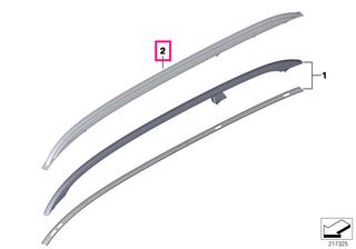 Roof railing, right ALU