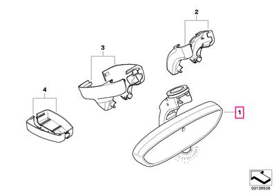 Inside mirror EC / LED / Compass / Radio 315 MHZ