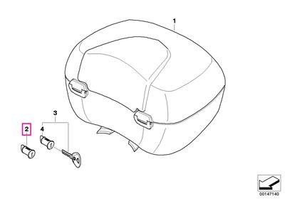 Butuc/Incuietoare cu cheie pentru Top Case BMW, asociat VIN - BMW Motorrad