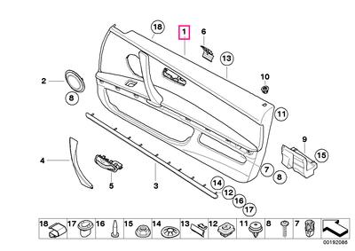 Door lining leather right PALADIUMSILBER