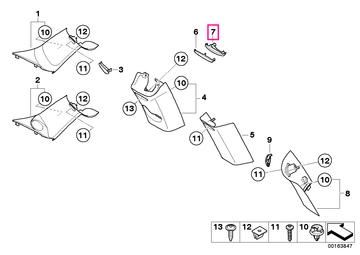 "Airbag" cover cap, B-pillar, right HELLGRAU