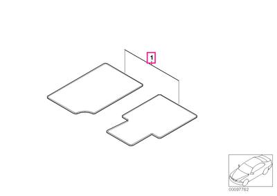 Set floor mats, velours w. compass rose ANTHRAZIT