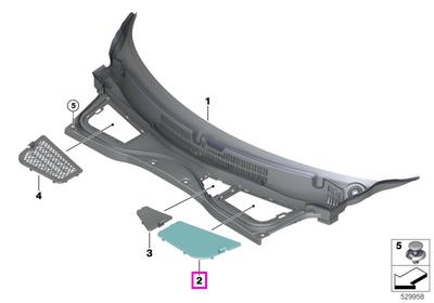 Protectie stanga, panou baza parbriz - Mini Aceman J05, Cooper J01