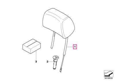 Headrest leather PALLADIUMSILBER