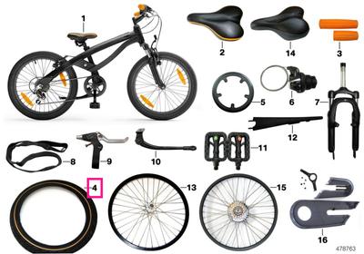 BMW tyre Innova 20x2.25 BLACK/ORANGE