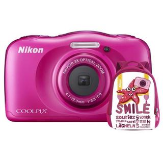 Aparat foto digital Nikon Coolpix Waterproof W100, Backpack Kit, Roz