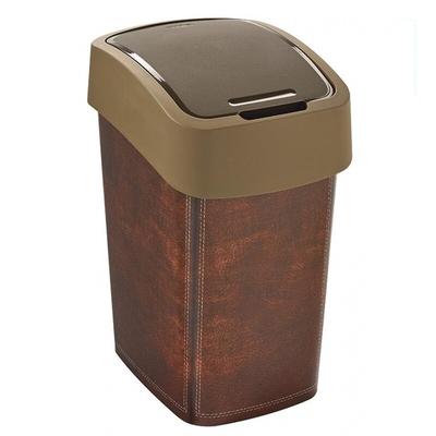 Cos de gunoi Curver Flip Bin Leather 25L, capac batant, 34x26x47 cm, maro