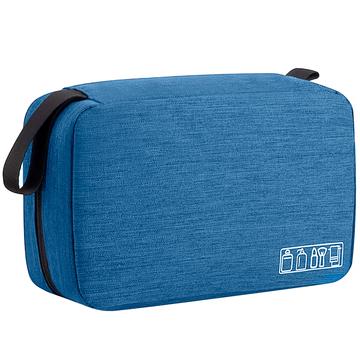 Geanta cosmetice voiaj, Quasar & Co.®, textil, impermeabil, 22 x 13,5 x 7 cm, albastru deschis