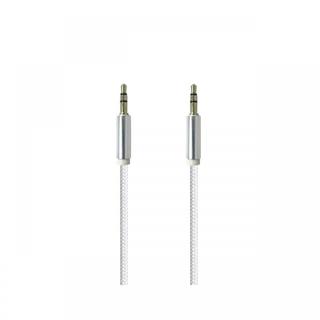 Cablu Jack 3.5mm Procell Audio Alb 1m (impletitura textila)