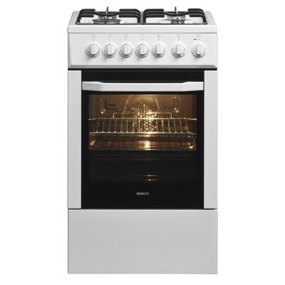 Aragaz mixt Beko CSM52120DW, 4 arzatoare gaz, Cuptor electric, Grill, Clasa A, 50 cm, Alb
