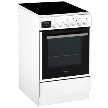 Aragaz electric Whirlpool ACMT 5533/WH, 4 zone gatit, Grill, 50 cm