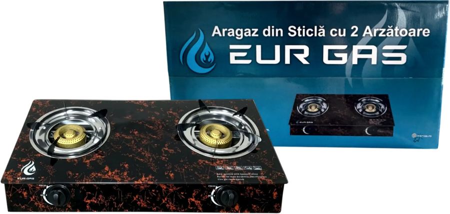 Aragaz Exterior EurGas Sticla 2 Q 2.6 kW INGCO B4014