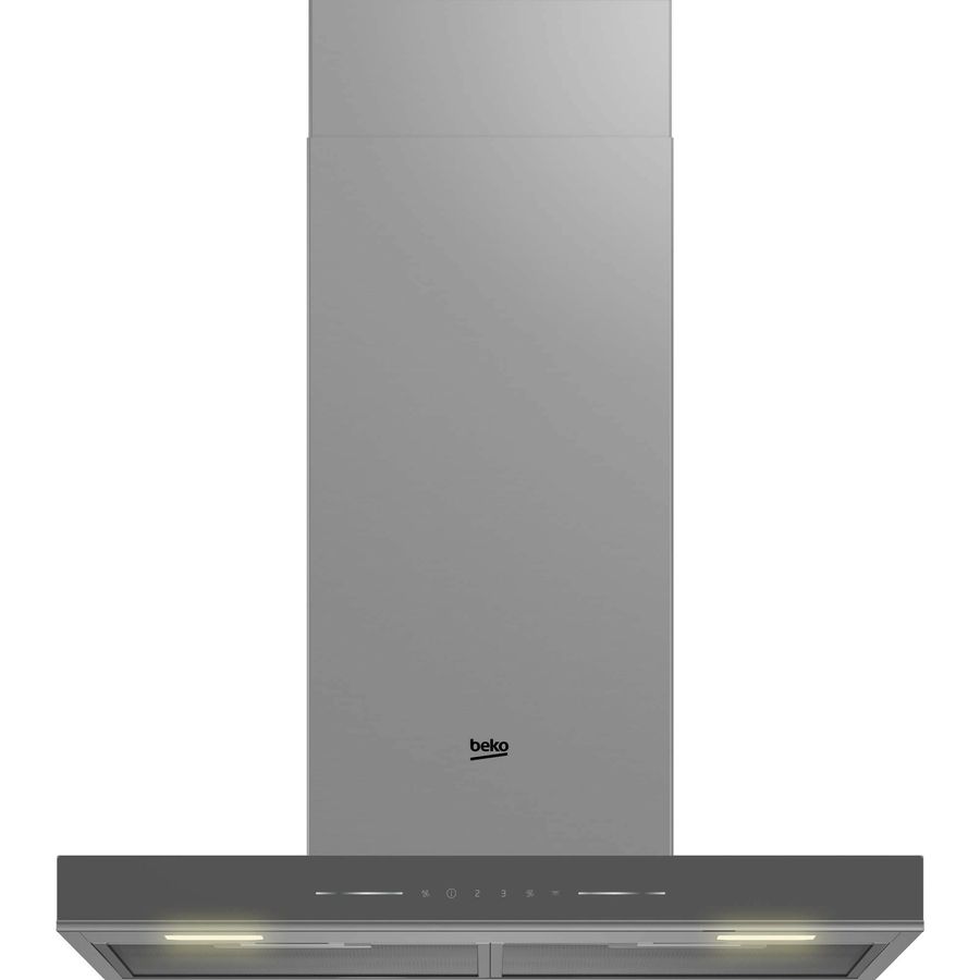 Hota decorativa Beko BHCB66741BZGSH, 425 mc/h, 3 trepte, Filtru de carbon, Iluminare LED, Air Cleaning Mode, Smell Sense, Clasa A