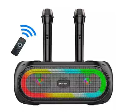 Boxa portabila bluetooth ZQS 4247 karaoke cu 2 microfoane