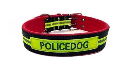 Zgarda (curea) pentru caini 70 cm fluorescenta POLICE DOG