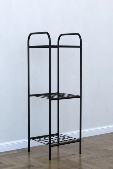 Etajera metal pentru flori 3 rafturi Decor Homs 33 x 100 x 31 cm, negru